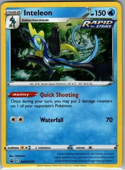 Inteleon SWSH279 Holo SWSH: Sword & Shield Promo Cards - Pokemon Card - NM - Image 1