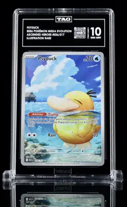2026 POKEMON EN ASCENDED HEROES ILLUSTRATION RARE 226/217 PSYDUCK TAG 10 GEM - Image 1