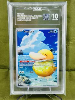 2026 POKEMON EN ASCENDED HEROES ILLUSTRATION RARE 226/217 PSYDUCK TAG 10 GEM - Image 3