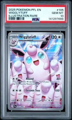 2025 Pokemon Phantasmal Flames Wigglytuff Illustration Rare 105/094 PSA Gem 10 - Image 1
