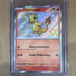 Pokemon Charmander 109/091 SV: Paldean Fates Shiny Rare Holo 70 HP - Image 1