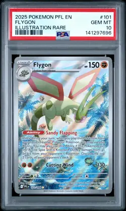 2025 POKEMON PFL EN-PHANTASMAL FLAMES ILLUSTRATION RARE #101 FLYGON PSA 10 - Image 1