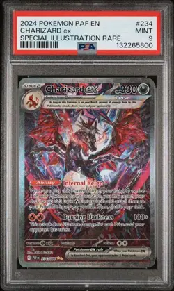 PSA 9 MINT 2024 Pokemon 234/091 SIR Rare Charizard EX Paldean Fates - Image 1