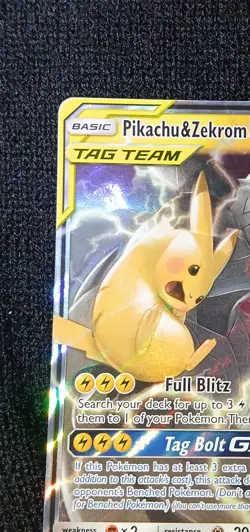 Pikachu & Zekrom GX 33/181 Ultra Rare Holo NM Pokemon SM - Team Up Never Played - Image 2