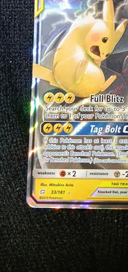 Pikachu & Zekrom GX 33/181 Ultra Rare Holo NM Pokemon SM - Team Up Never Played - Image 5