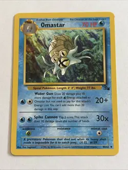 Pokemon TCG Omastar 40/62 Fossil Set LP Non-holo - Image 1