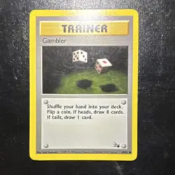 Pokemon TCG Gambler Fossil 60/62 Regular 1999 Wizards Common Trainer - Image 1
