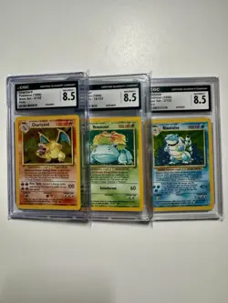 Pokemon Base Set 1999 Charizard Venusaur Blastoise Holo Unlimited CGC 8.5 Lot - Image 1