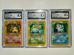 Pokemon Base Set 1999 Charizard Venusaur Blastoise Holo Unlimited CGC 8.5 Lot - Image 2