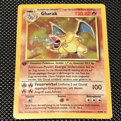 1999 Pokemon German Base Set Glurak 1st Edition Charizard Holo - Image 1
