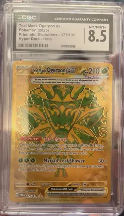 CGC 8.5 Teal Mask Ogerpon ex Pokemon (2025) Prismatic Evolutions 177/131 - Image 1