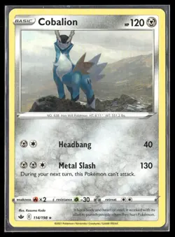 2021 Chilling Reign Set Pokemon Card 114 Cobalion NM - Image 1