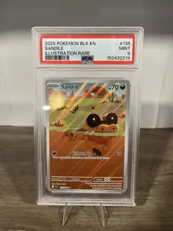 Sandile, Illustration Rare #135 - 2025 Pokemon BLK EN-Black Bolt - PSA 9 MINT - Image 1