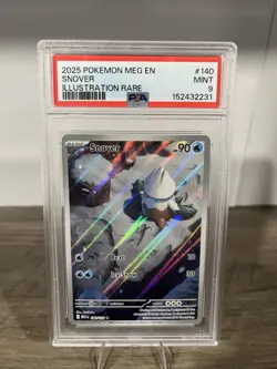 2025 POKEMON MEG EN-MEGA EVOLUTION ILLUSTRATION RARE #140 SNOVER PSA 9 - Image 1