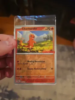 Pokemon TCG Charmander GameStop Exclusive Reverse Holo Promo Card 004/165 - Image 1