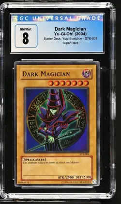 Yu-Gi-Oh! 2004 Dark Magician 1st Ed. Super Rare SYE-001 CGC 8 - Image 2
