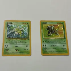 Pokemon 2 Card Lot Holo Jungle Scyther 10/64 & Pinsir 9/64 1999 READ DESCRIPTION - Image 1