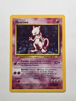Mewtwo 10/102 Base Set Rare Holo Pokemon Card WOTC 1999 - Light Play - Image 1