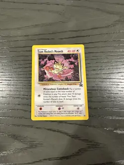 Pokemon Team Rockets Meowth 18 Black Star Promo Rare Card WOTC Vintage 1999 Nm - Image 2