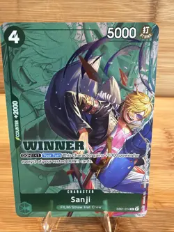 One Piece Promotion Cards Sanji EB01-014 Tournament Winner Stamped Foil English - Image 1