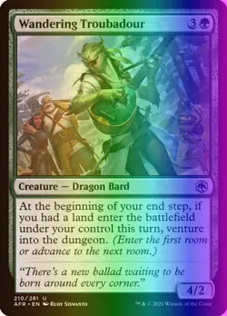 MTG Wandering Troubadour (210/518) Adventures in the Forgotten Realms LP FOIL - Image 1