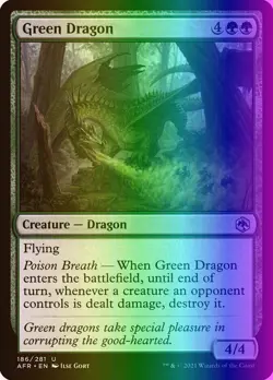 MTG Green Dragon (186/518) Adventures in the Forgotten Realms LP FOIL - Image 1