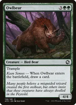 MTG Magic the Gathering Owlbear (198/518) Adventures in the Forgotten Realms NM - Image 1