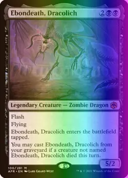 MTG Ebondeath, Dracolich (100/518) Adventures in the Forgotten Realms LP FOIL - Image 1