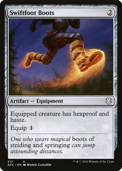 MTG Swiftfoot Boots (217/359) Adventures in the Forgotten Realms Commander LP - Image 1