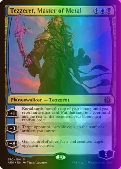 MTG Tezzeret, Master of Metal (190/201) Aether Revolt MP FOIL - Image 1