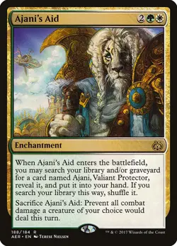 MTG Magic the Gathering Ajani's Aid (188/201) Aether Revolt MP - Image 1
