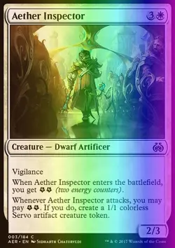 Magic the Gathering MTG Aether Inspector (3) Aether Revolt LP FOIL - Image 1