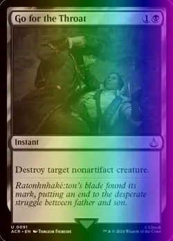 MTG Magic the Gathering Go for the Throat (91/315) Assassin's Creed NM FOIL - Image 1