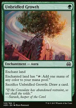 Magic the Gathering MTG Unbridled Growth (126) Aether Revolt NM - Image 1