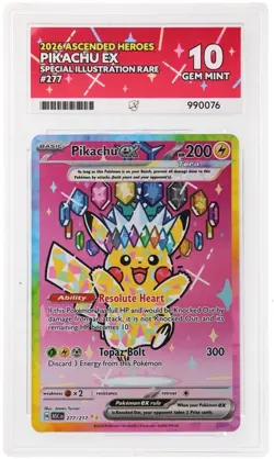 Pokemon TCG Pikachu 277/217 Ascended Heroes SIR Ace 10 - Gem Mint - Image 1