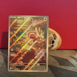 Pokemon Stufful 154/132 Me01: Mega Evolution Illustration Rare Holo Basic 70 HP - Image 1