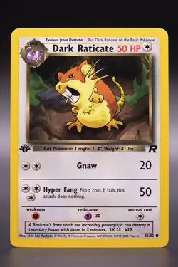 Pokemon - Dark Raticate - 1st Edition - MINT - 51/82 - Team Rocket WOTC - Image 1