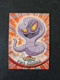 Pokemon TOPPS #24 Arbok Non-Holo Black Logo NM RARE TV Animation Edition - Image 1