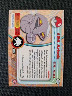 Pokemon TOPPS #24 Arbok Non-Holo Black Logo NM RARE TV Animation Edition - Image 2