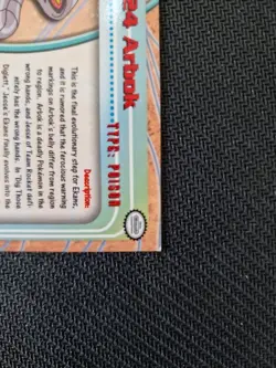 Pokemon TOPPS #24 Arbok Non-Holo Black Logo NM RARE TV Animation Edition - Image 3