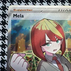 Pokemon TCG Mela 140/131 Prismatic Evolutions Trainer Holo Rare Near Mint - Image 2