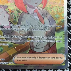 Pokemon TCG Mela 140/131 Prismatic Evolutions Trainer Holo Rare Near Mint - Image 4