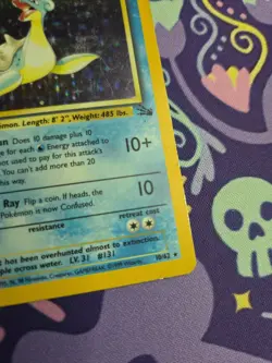 Pokemon TCG Fossil Unlimited Lapras 10/62 Holo Moderately Played - Image 3