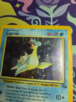 Pokemon TCG Fossil Unlimited Lapras 10/62 Holo Moderately Played - Image 5