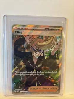 Clive 227/091 Sv: Paldean Fates Holo Pokemon Care Mint Full Art - Image 1