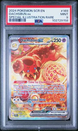 2024 POKEMON SCR EN-STELLAR CROWN SPECIAL ILLUSTRATION RARE DACHSBUN EX PSA 9 - Image 1