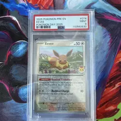 PSA 9 - Eevee 074/131 Pokemon Day 2025 STAMPED Promo - Image 1
