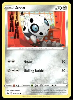 2021 Chilling Reign Set Pokemon Card 109 Aron NM - Image 1