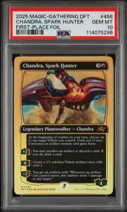 2025 MTG AETHERDRIFT FIRST-PLACE FOIL #456 CHANDRA, SPARK HUNTER PSA 10 - Image 1