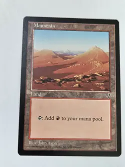 Magic MTG - Mountain (Picture #1) - Mirage Basic Land 1996 - Mint - Image 1